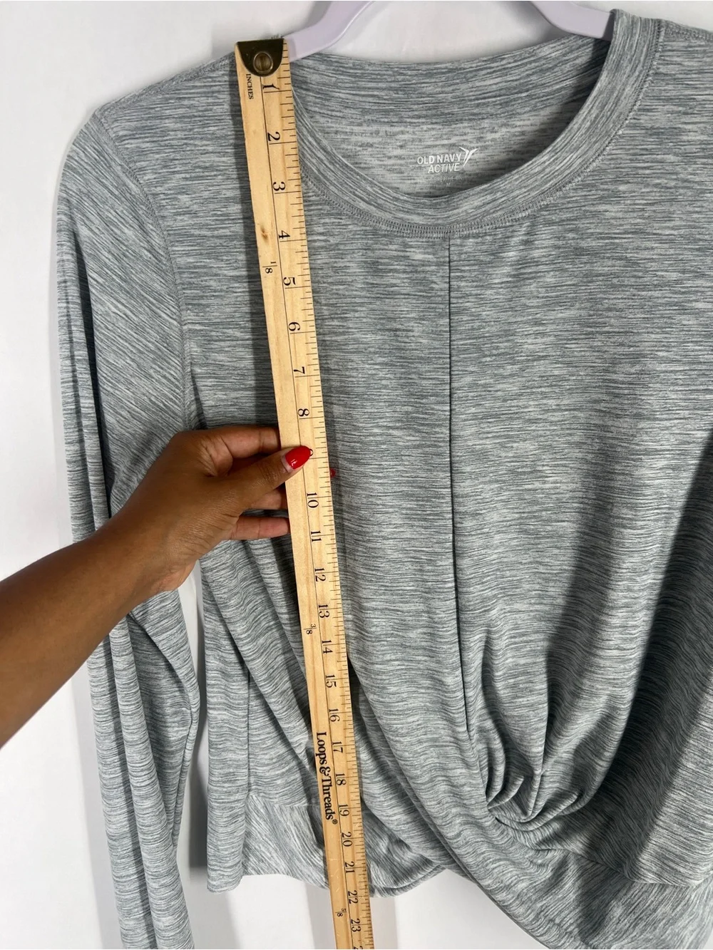Old Navy Active Breathe ON Twist Front Workout Top Gray Space Dye Size M